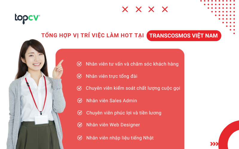 Transcosmos tuyển dụng những vị trí nào?